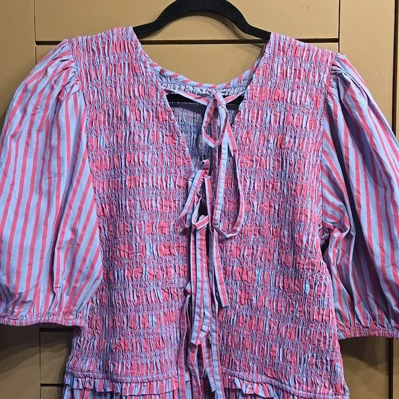 Damson Madder Bluebelle Shirred Mini Dress EU Size 20 /US 16 - Picture 7 of 13